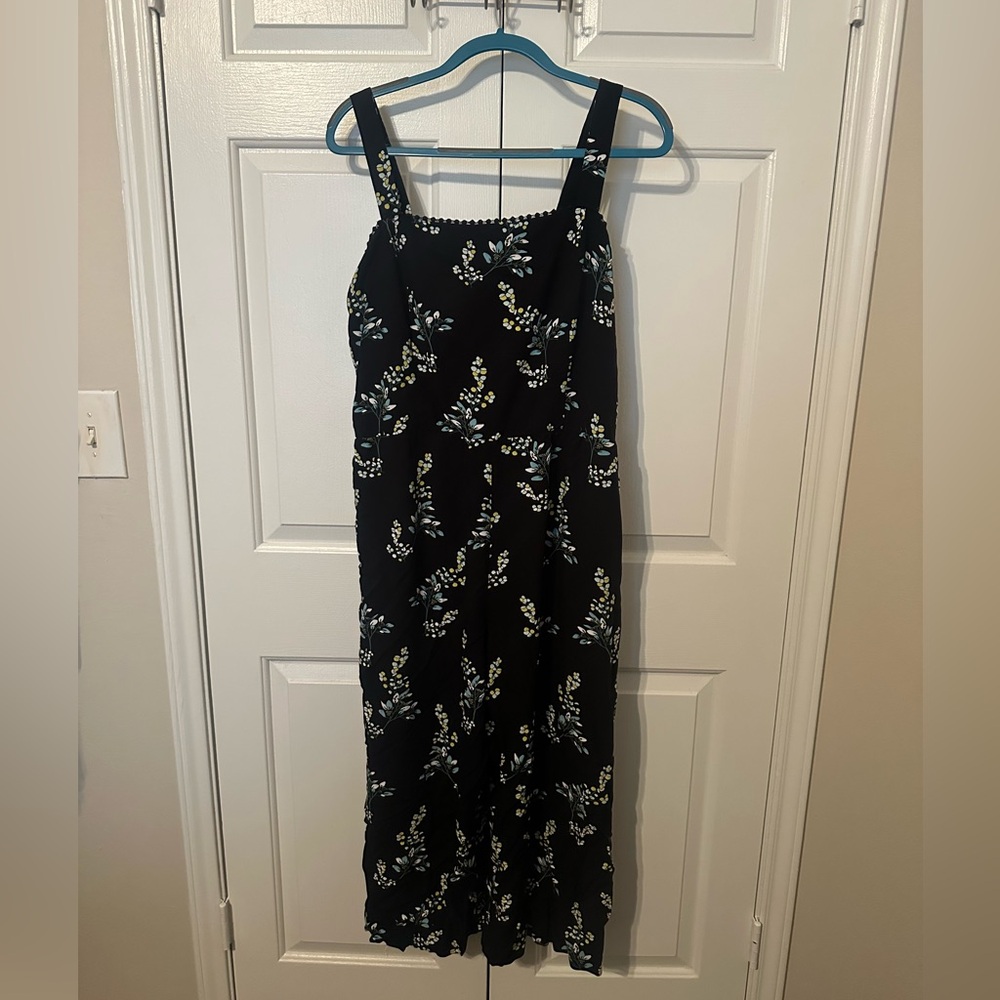 LOFT Black Jumpsuit with Floral Print